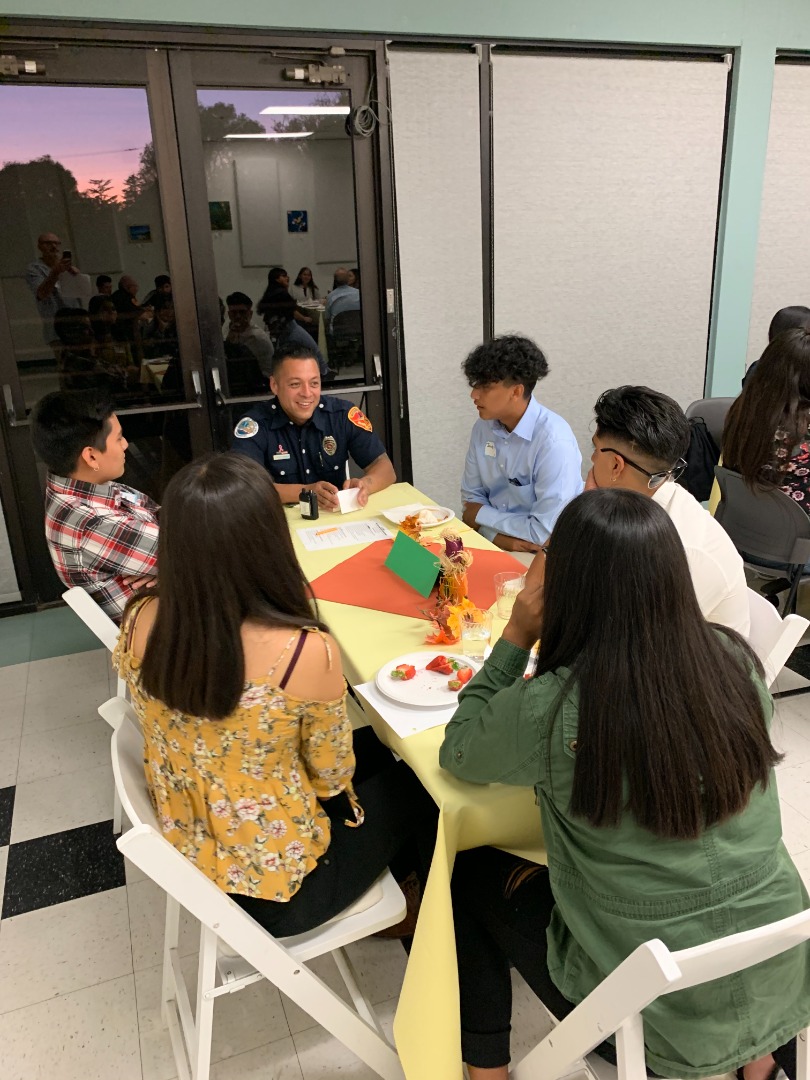 Health Academy students meeting with a medical professional